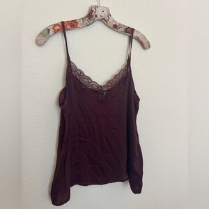 Women's Lace-Trim Camisole Tank - Plum